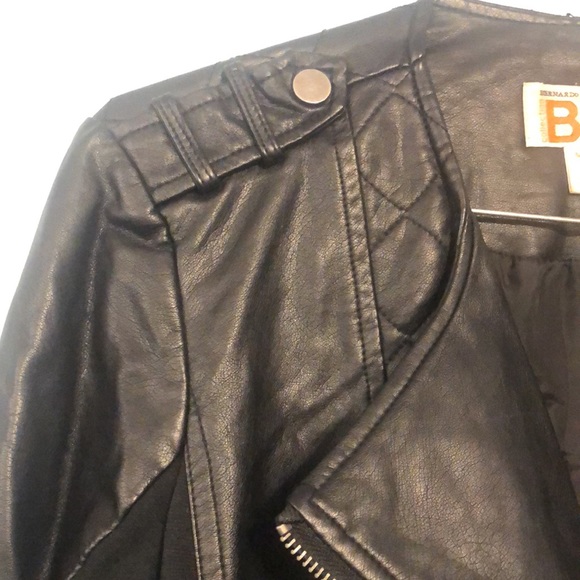 Bernardo Collection B Women’s Size M Black Moto Faux Leather Quilted Jacket - Picture 6 of 13